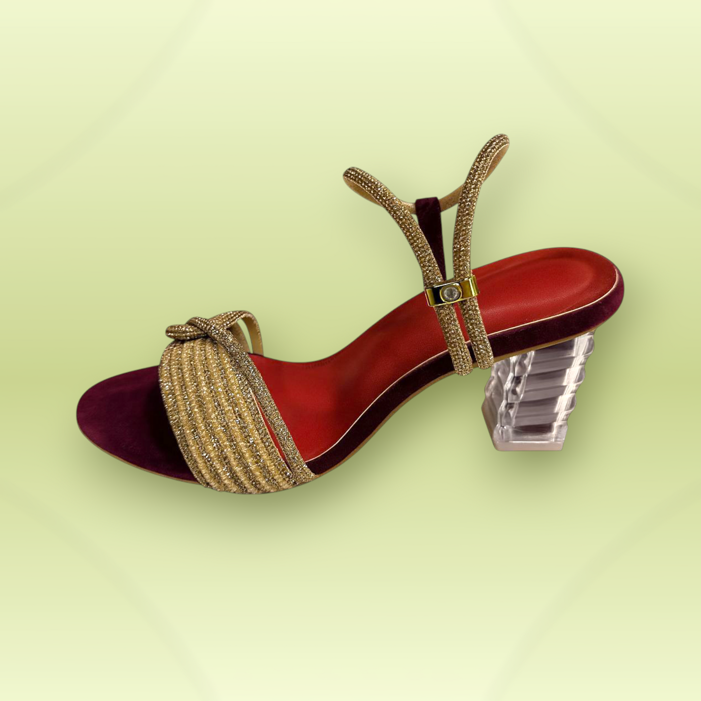 Knot Strap Block Heel Sandals