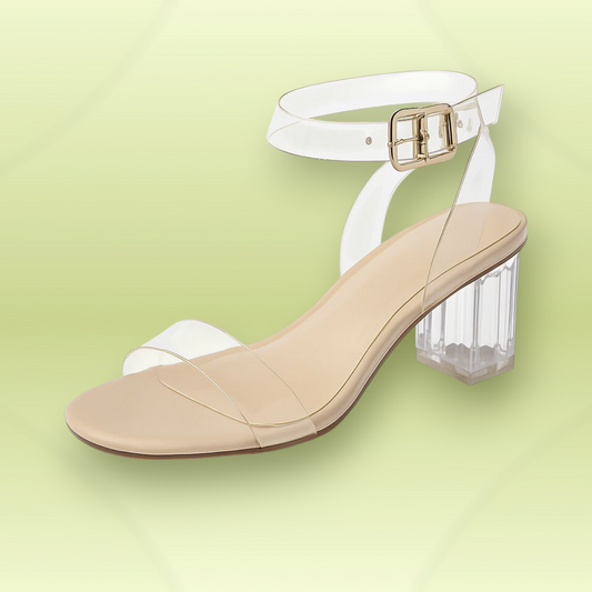 Crystal Clear Block Heels