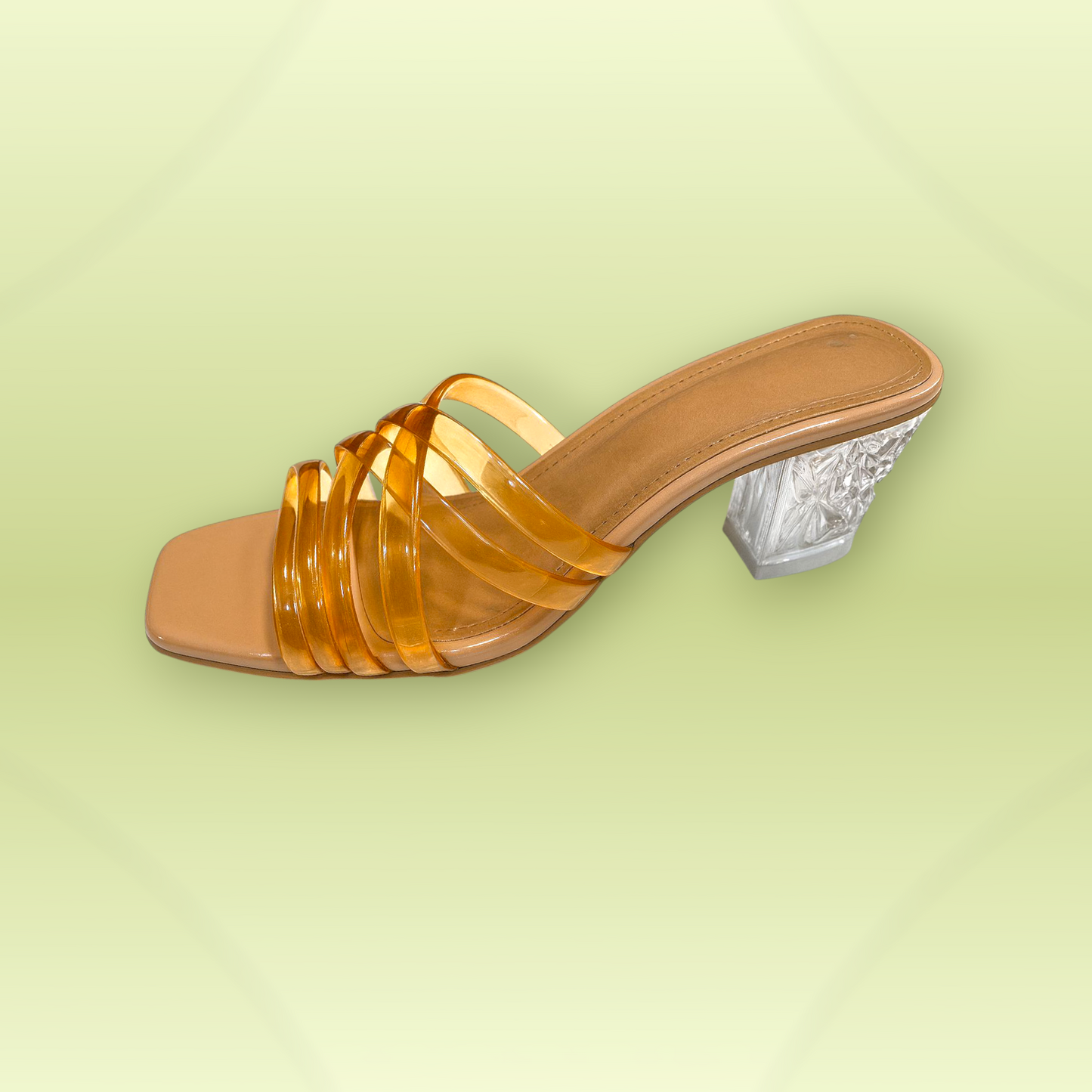 Transparent Multi-Strap Block Heels