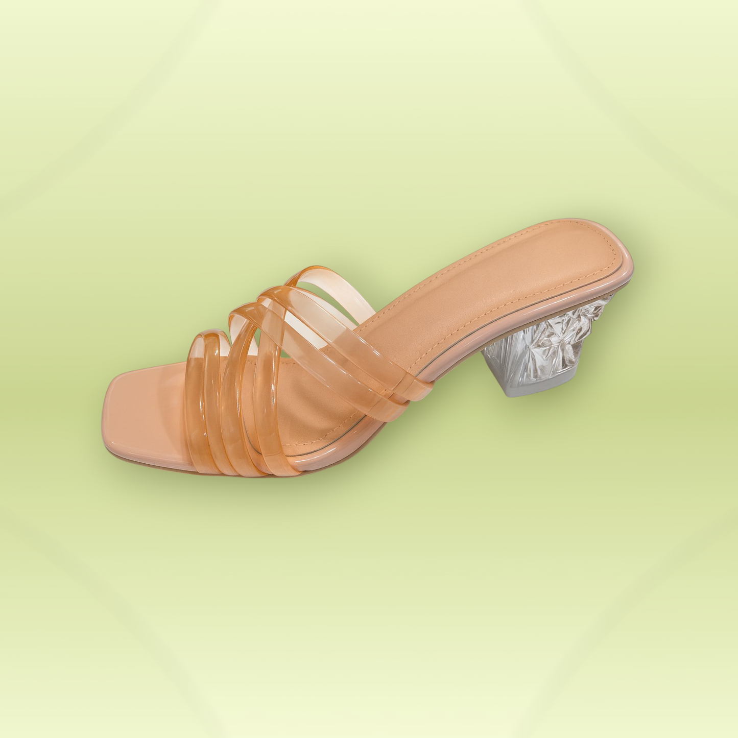 Transparent Multi-Strap Block Heels