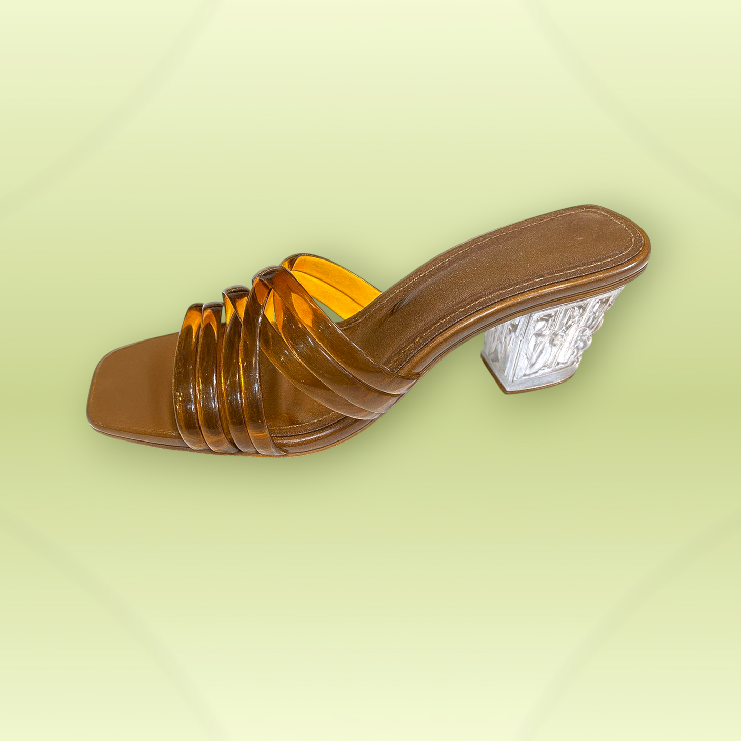 Transparent Multi-Strap Block Heels