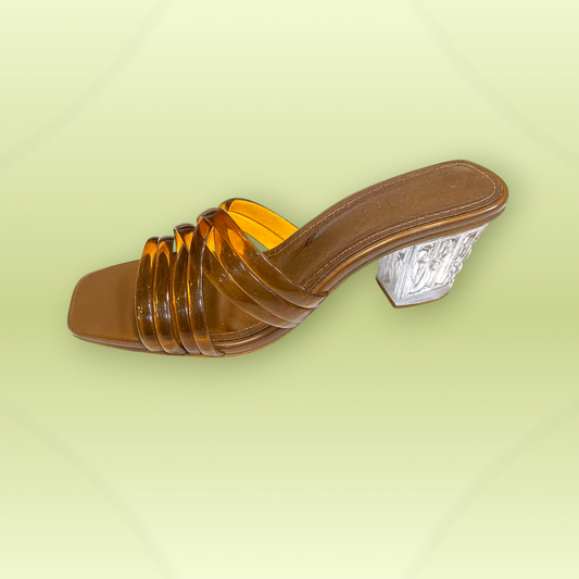 Transparent Multi-Strap Block Heels