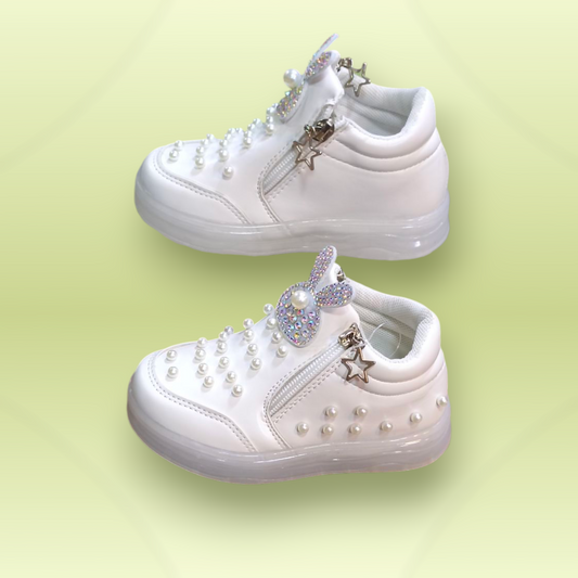 Pearl Sneakers Kids Sparkle Party Shoes