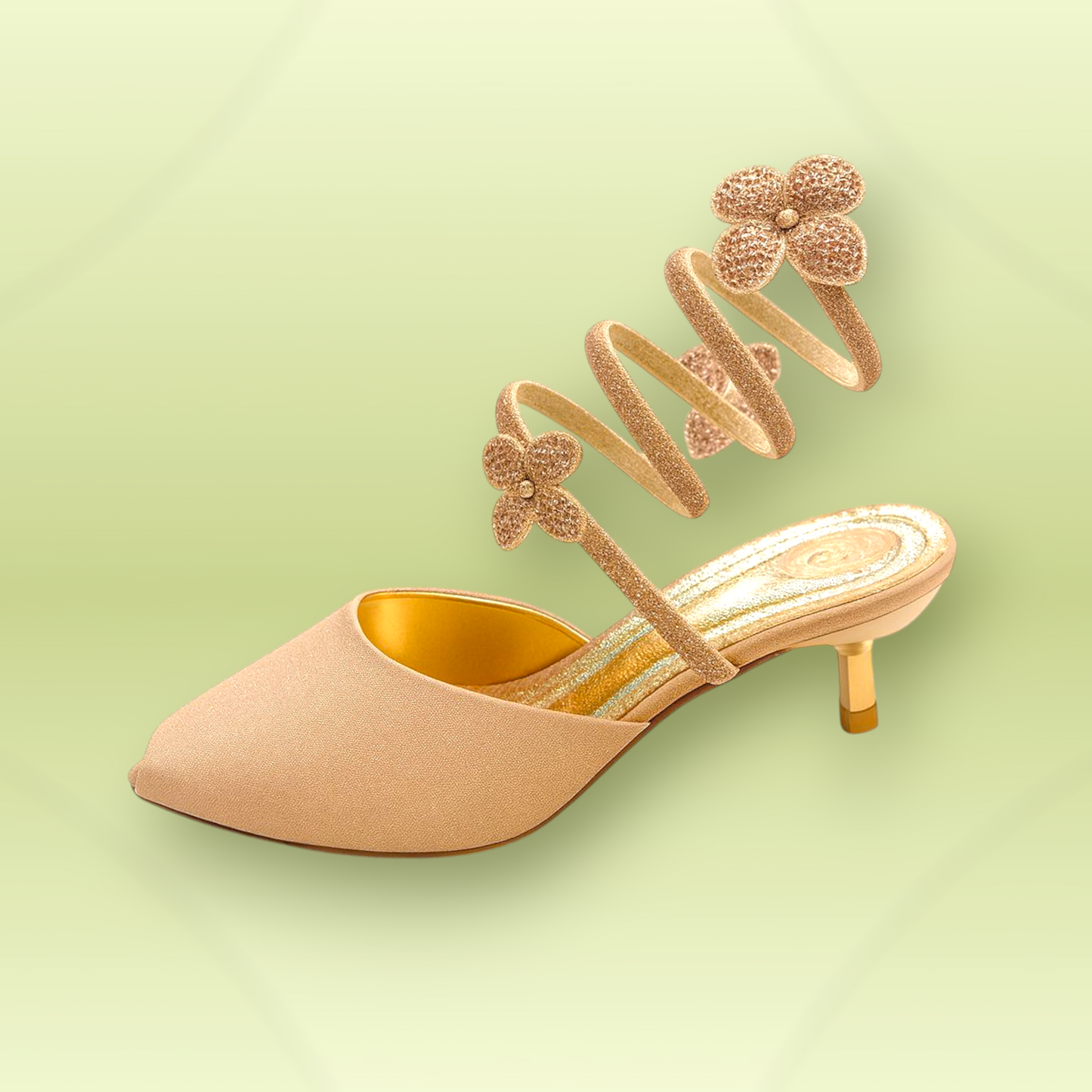 Spiral Flower Stiletto Heel Sandal