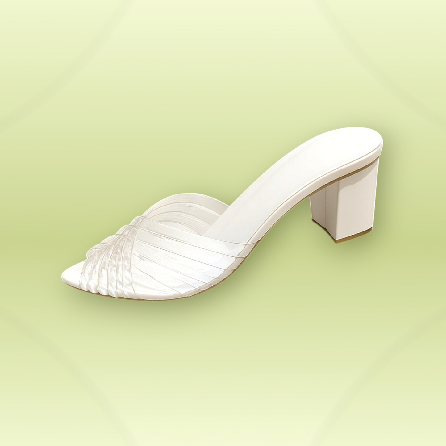 Transparent Weave Block Heel Sandal