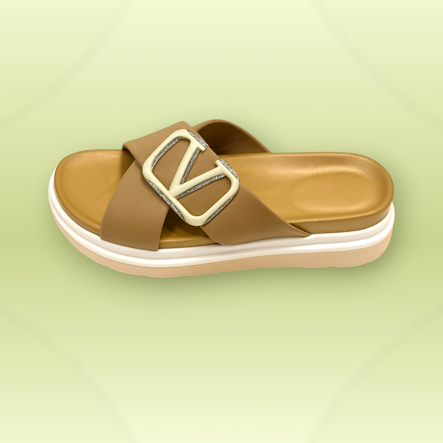 Comfort Sandals with Gold Buckle