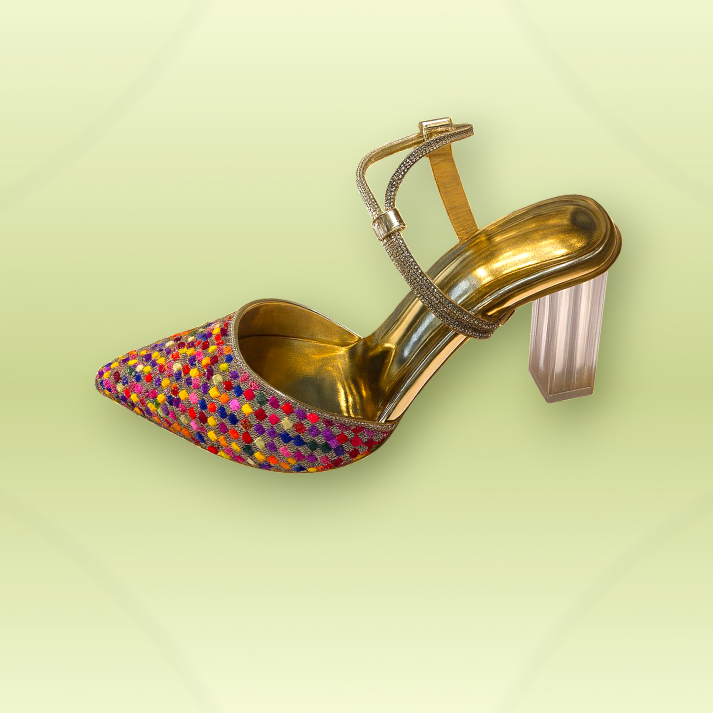 Radiance Mosaic Embellished Block Heels