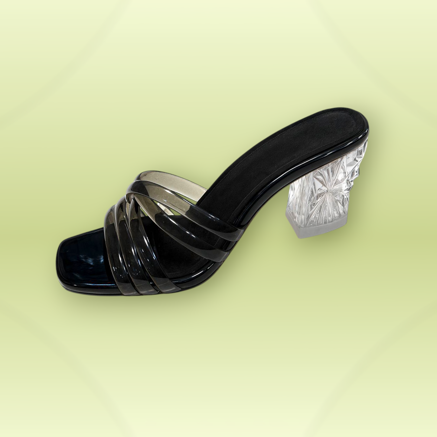 Transparent Multi-Strap Block Heels