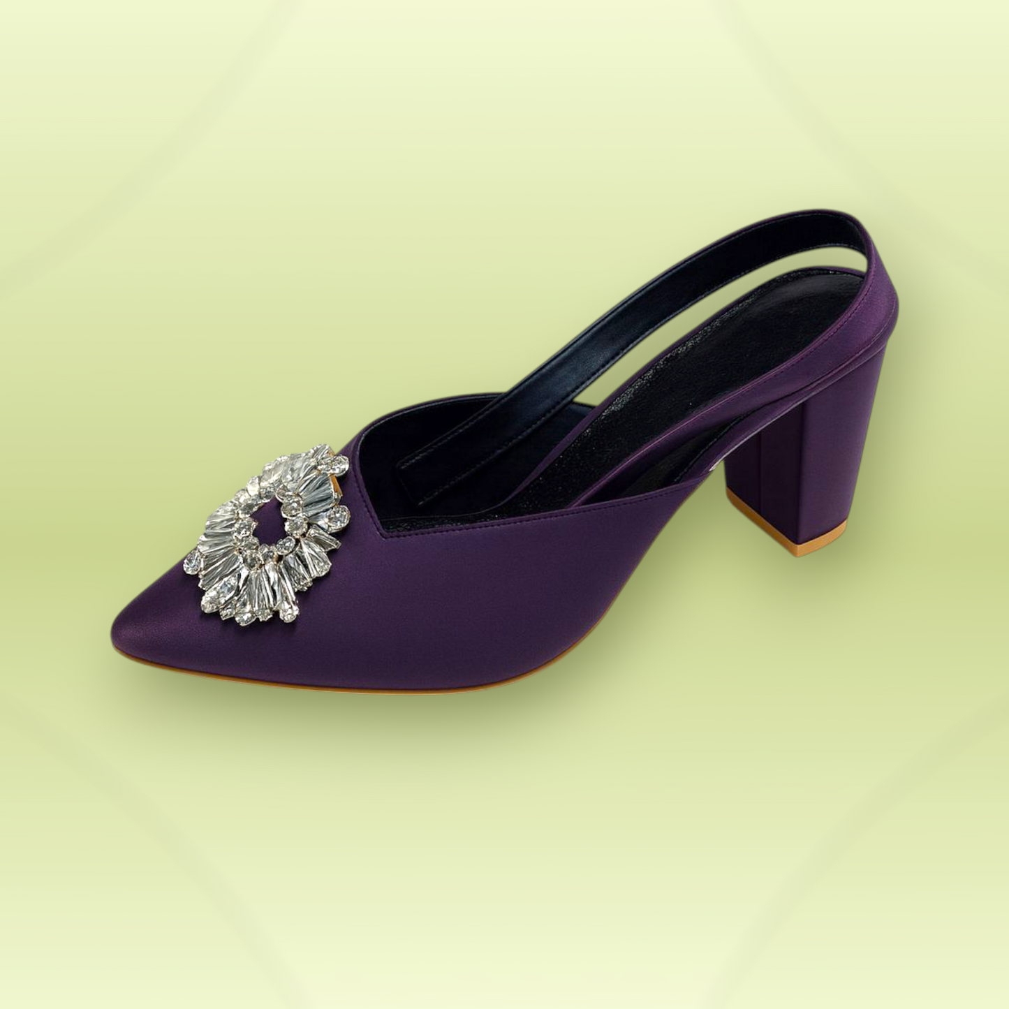 Crystal Embellished Block Heel