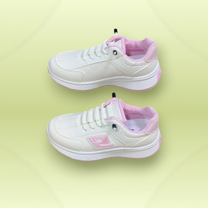 White & Pink Sneakers Kids Casual Sports Shoes