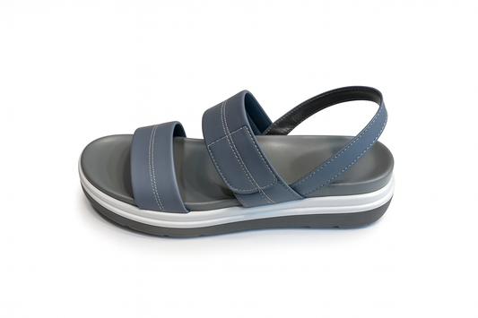 Blue-Grey Slingback Comfort Sandals