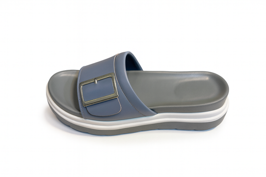 Blue Buckle Comfort Slide Sandals