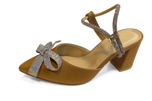 Caramel Bow Crystal Embellished