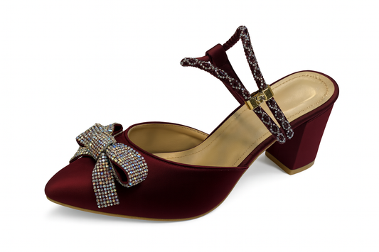 Crimson Bow Crystal Embellished