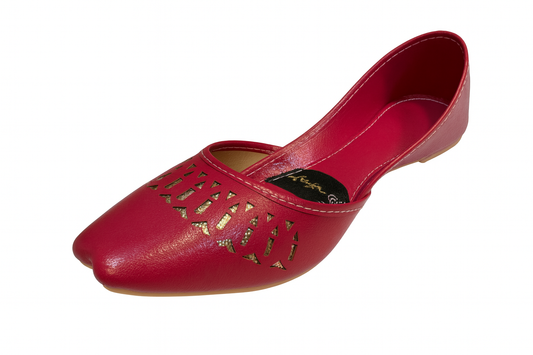 Crimson Cutwork Traditional Flats