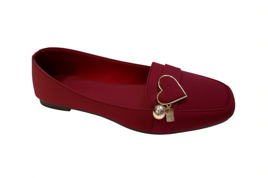 Crimson Heart Charm Loafers