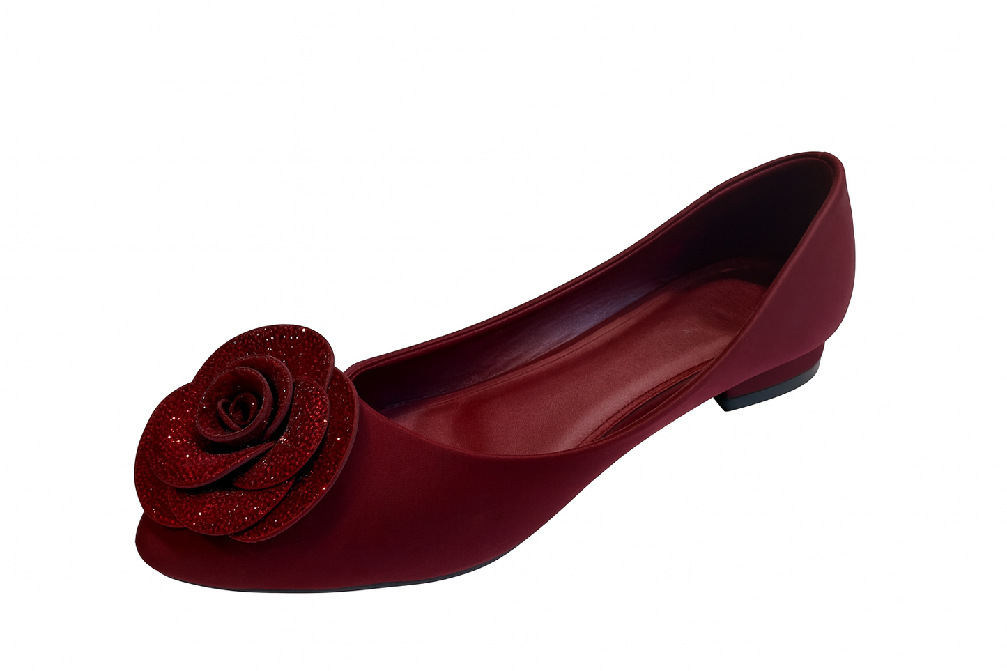 Crimson Rose Embellished Flats