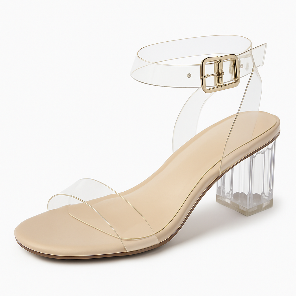 Crystal Clear Block Heels