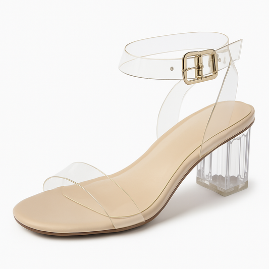 Crystal Clear Block Heels