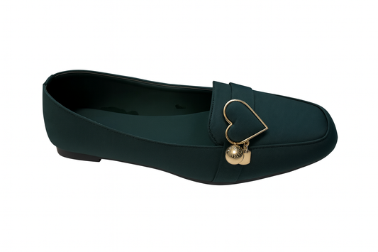 Emerald Heart Charm Loafers