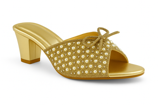 Golden Pearl Bow Embellished