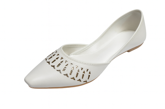 Ivory Cutwork Traditional Flats