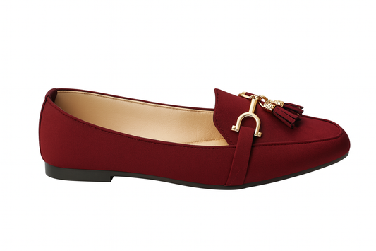 Maroon Luxe Tassel Loafers