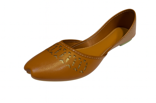 Mustard Cutwork Traditional Flats