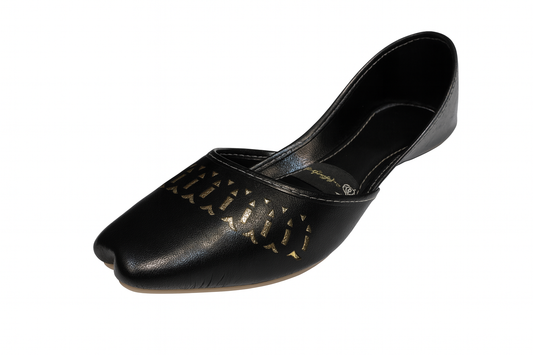 Noir Cutwork Traditional Flats