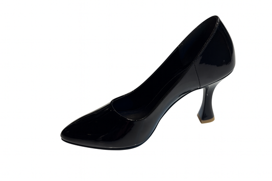 Noir Glossy Sculpted Heels