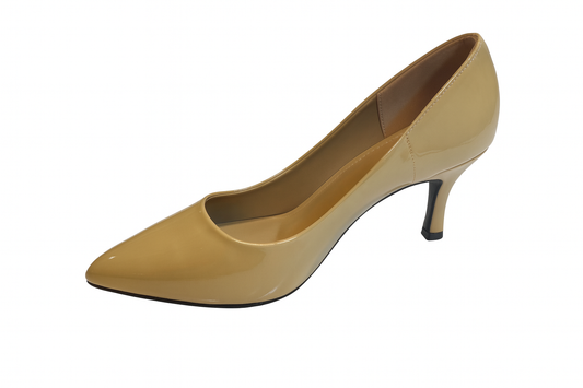 Nude Glossy Patent Kitten Heels