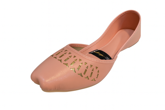 Peach Cutwork Traditional Flats