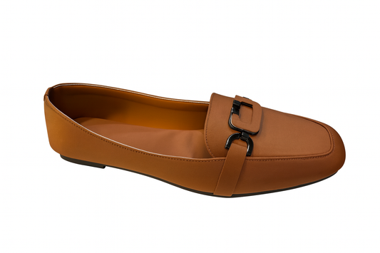 Rustic Tan Buckle Loafers