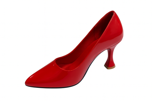 Scarlet Glossy Sculpted Heels