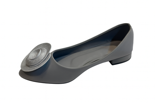 Silver Orbit Embellished Flats