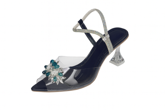 Teal Crystal Embellished